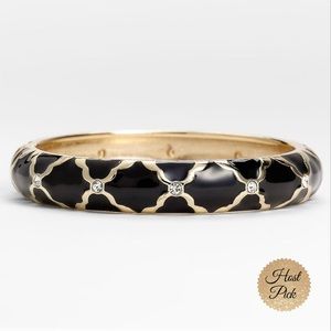 SEQUIN Brand Hinged Enamel Bangle, Medium